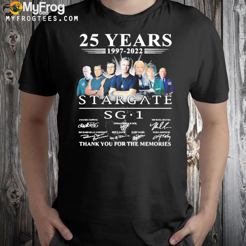 Official 25 Years 1997 2022 Stargate SG1 Signature Thank You For The Memories T-shirt