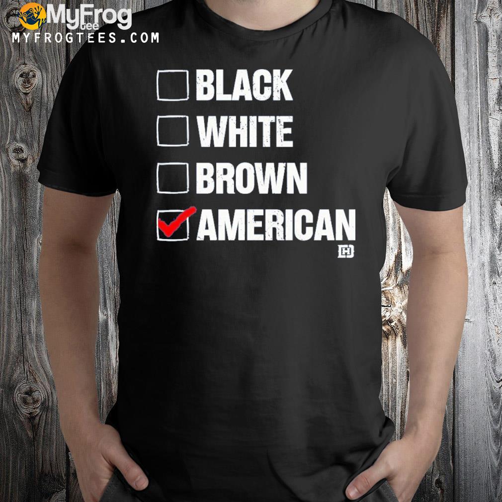 Black white brown American shirt