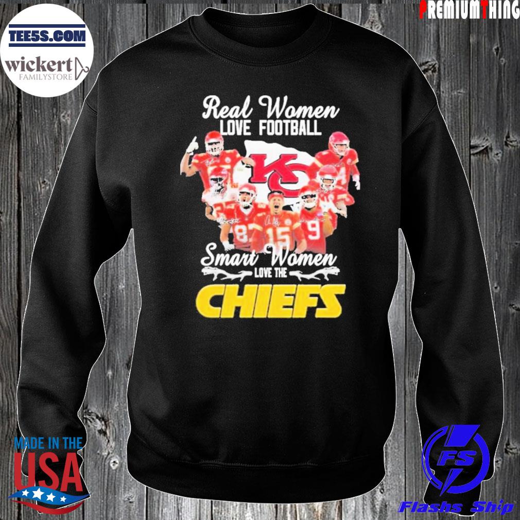 Kansas city Chiefs real women love Football smart women love the Kansas city Chiefs team 2022 signatures s Sweater