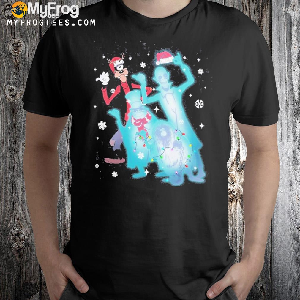 anta Goofy And Hitchhiking Ghost The Haunted Mansion Christmas Light T-shirt
