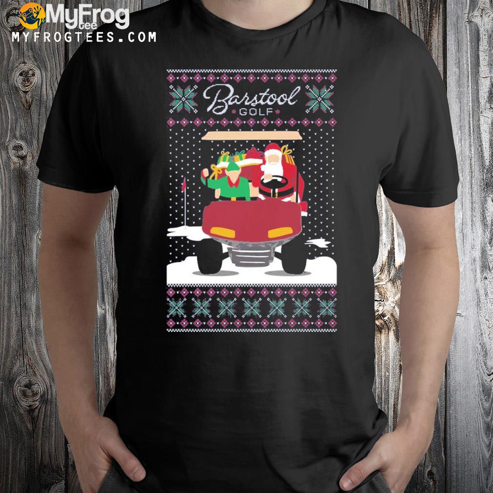 Barstool golf santa golf cart Ugly Christmas sweatshirt