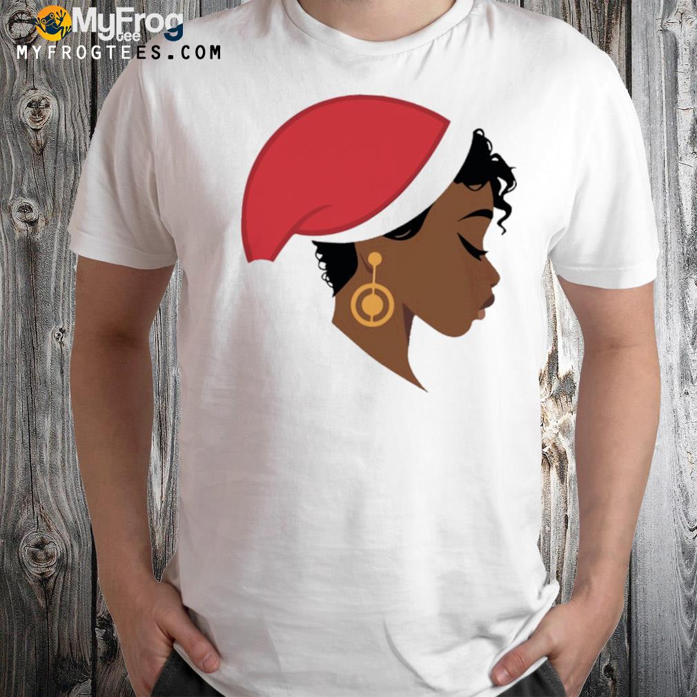 Black woman santa girl black christmas t-shirt