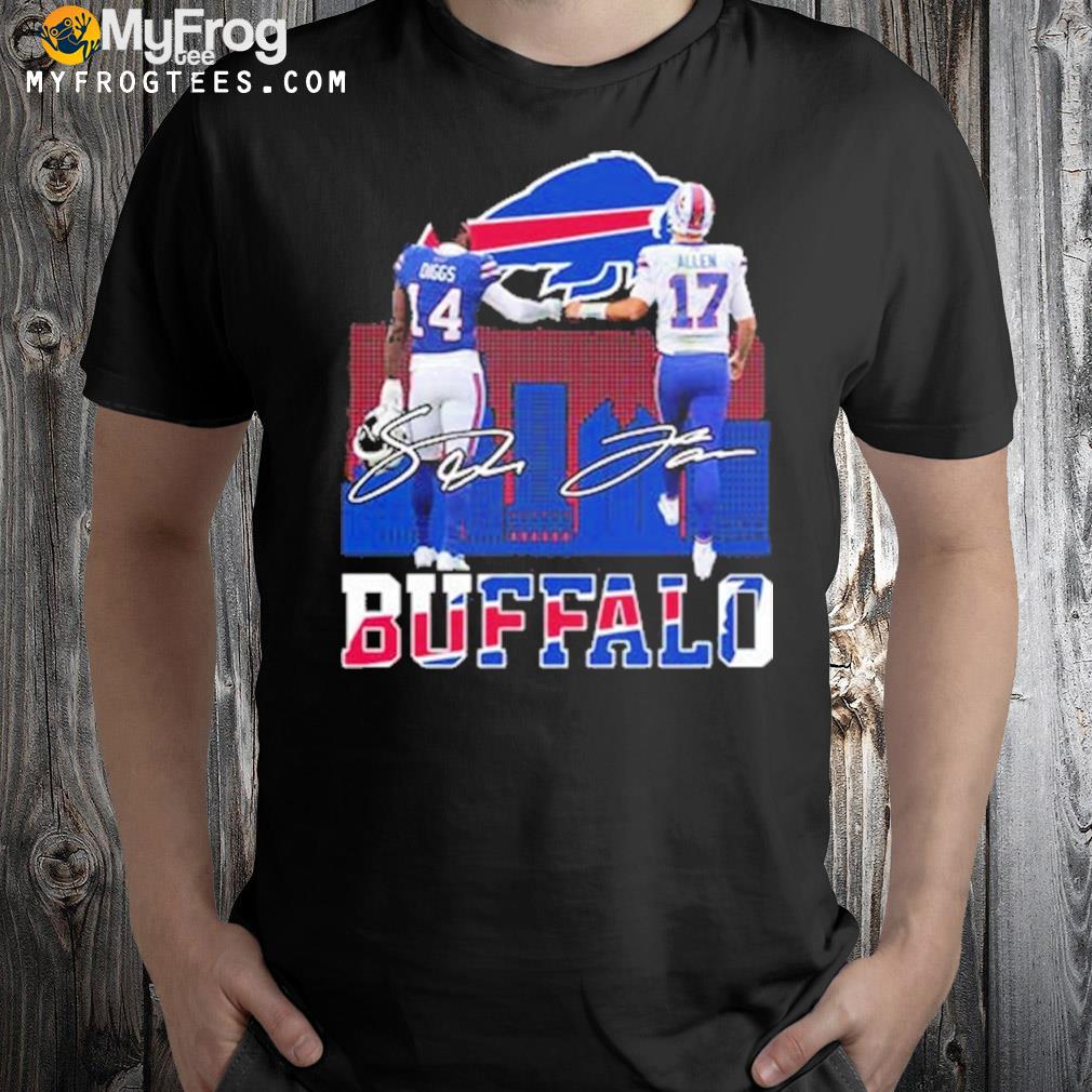 Buffalo Skyline Stefon Diggs And Josh Allen Signatures 2022 T-Shirt