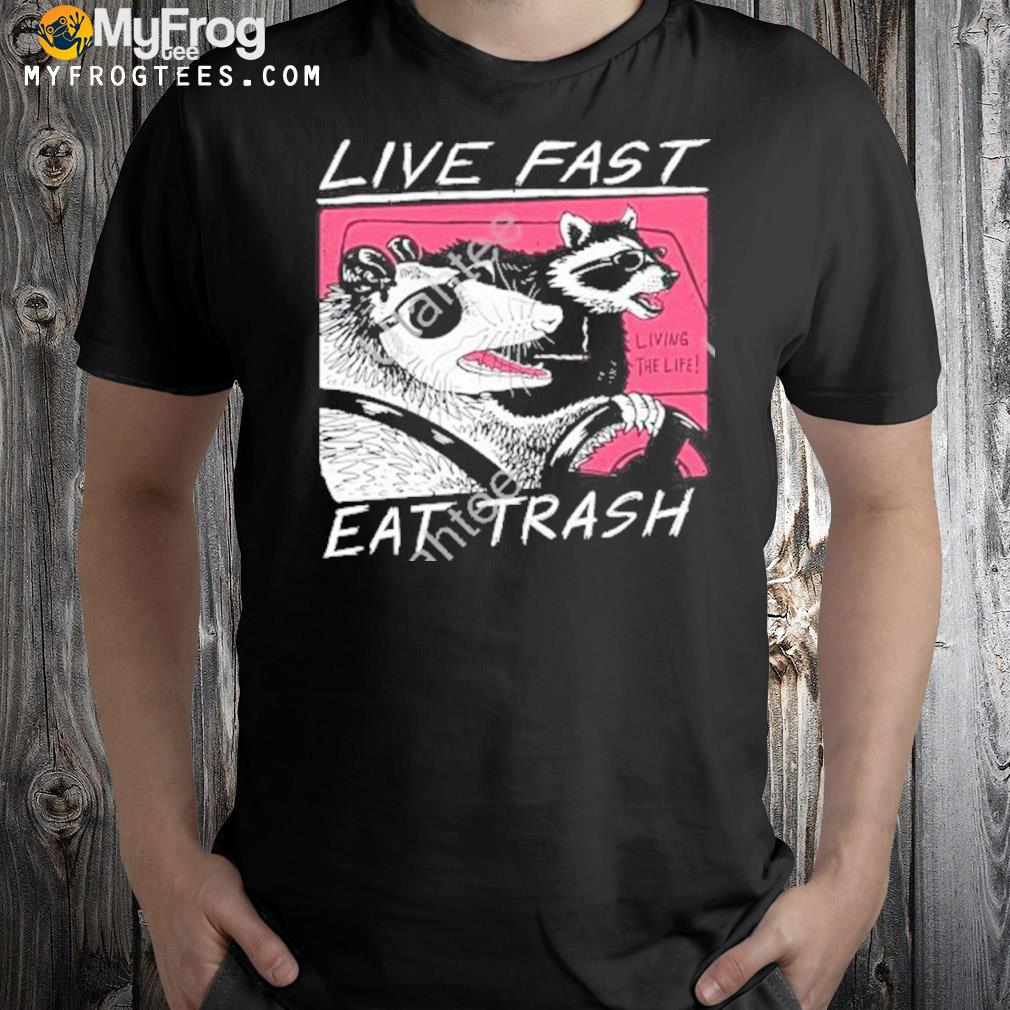 David szymanskI wearing live fast eat trash shirt