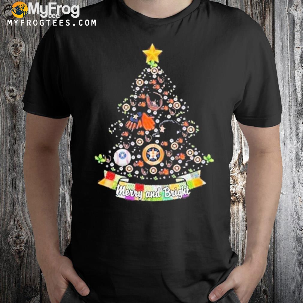 Merry and bright los houston astros mlb Christmas tree 2022 shirt