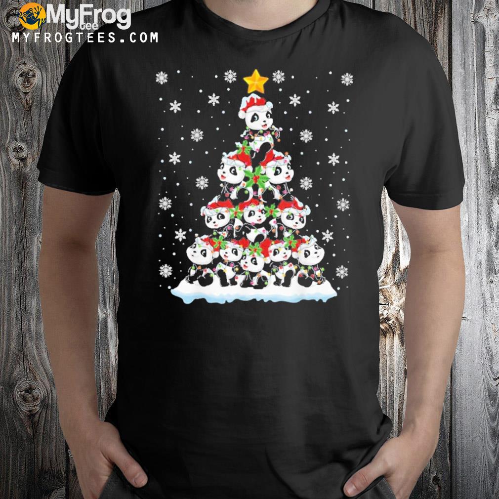 Panda Lover Xmas Gift Panda Christmas Tree T-Shirt
