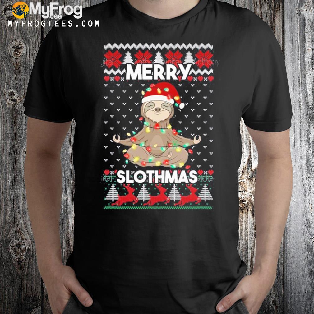 Sloth Christmas merry slothmas Christmas yoga shirt