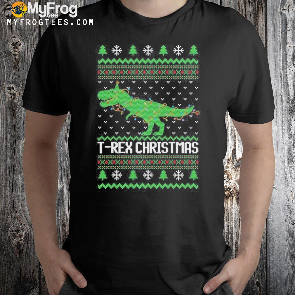 T rex ugly Christmas dinosaur dinosaur ugly Christmas couples ugly Christmas shirt