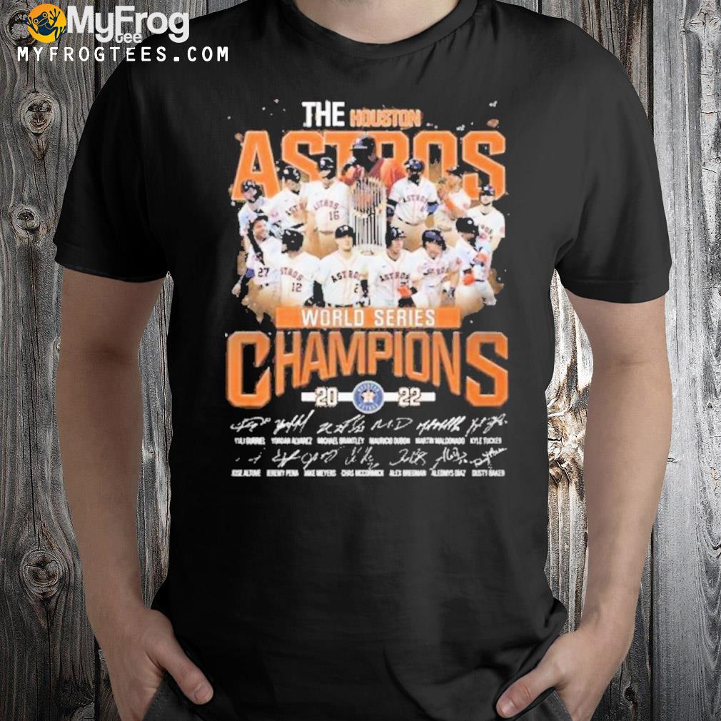 The Houston Astros Team Win 2022 World Series Champion Signatures Shirt