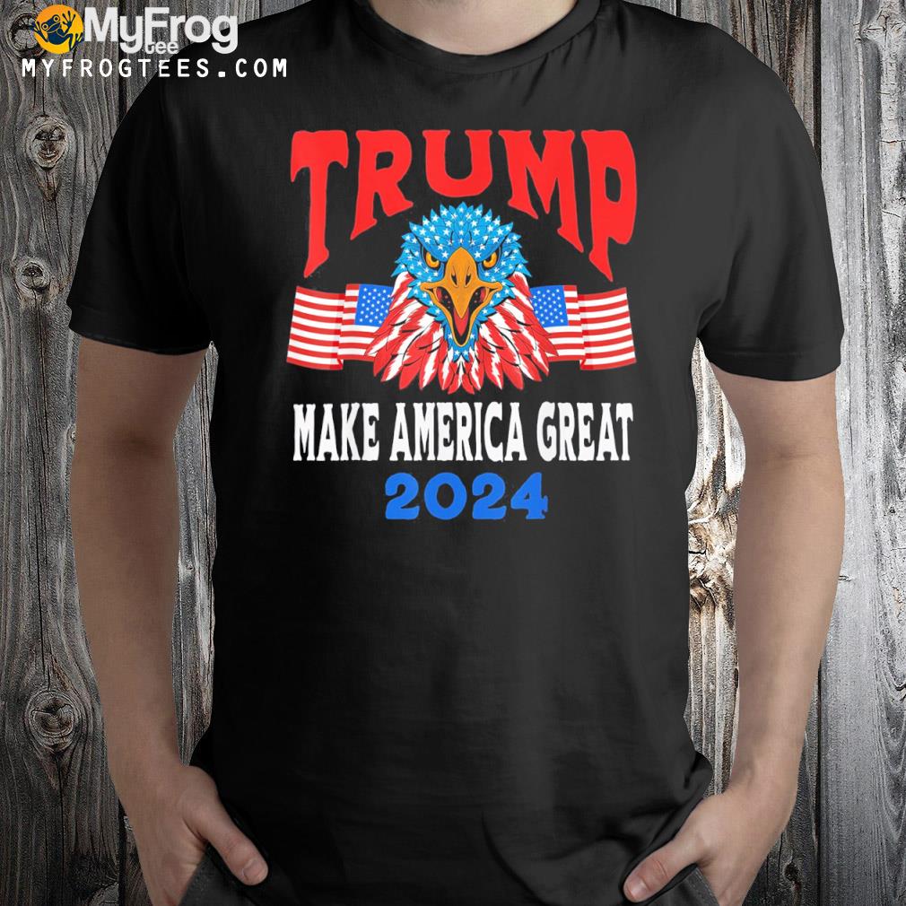 Trump 2024 maga usa republican American flag eagle logo shirt
