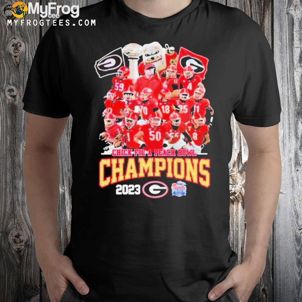Georgia Bulldogs Team 2023 Chick Fil A Peach Bowl Champions Shirt