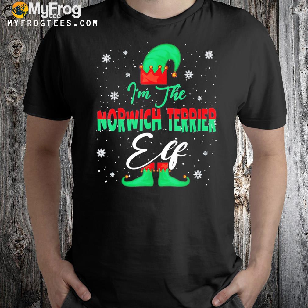 I'm norwich Terrier elf Christmas elf dog lover kids shirt