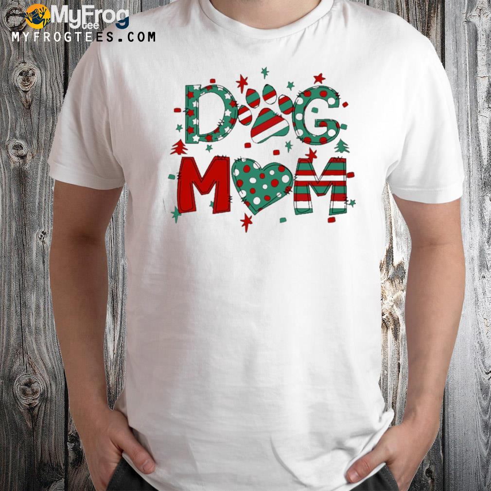 Merry mom christmas footprint dog t-shirt