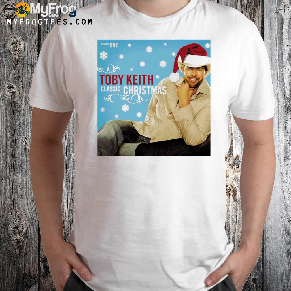 Merry xmas with Toby Keith wearing santa hat t-shirt