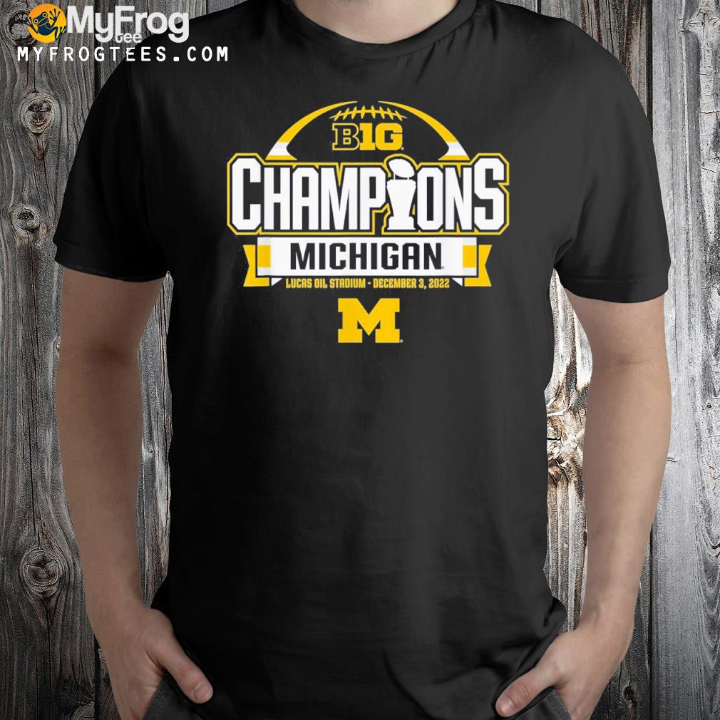 Michigan wolverines big ten champs 2022 locker room navy shirt