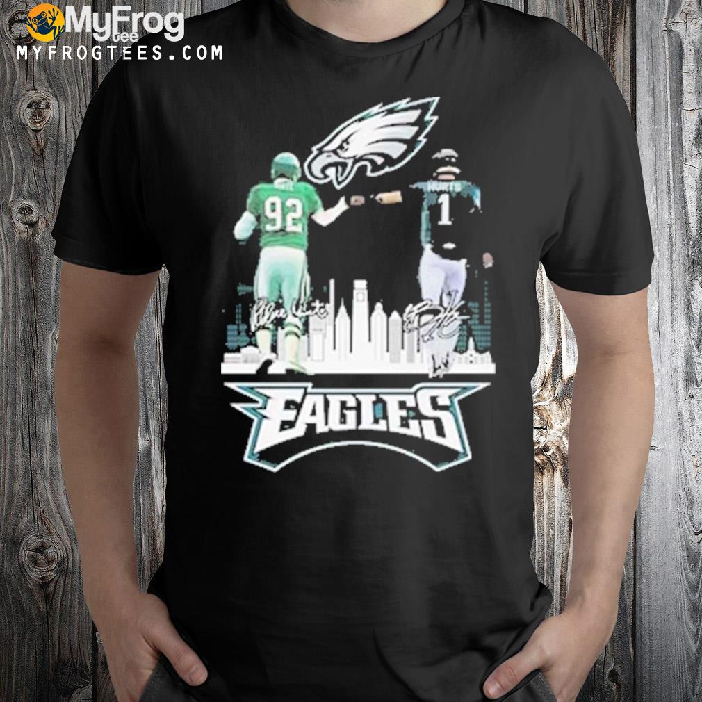 Philadelphia Eagles City Reggie White And Jalen Hurts Signatures T-shirt