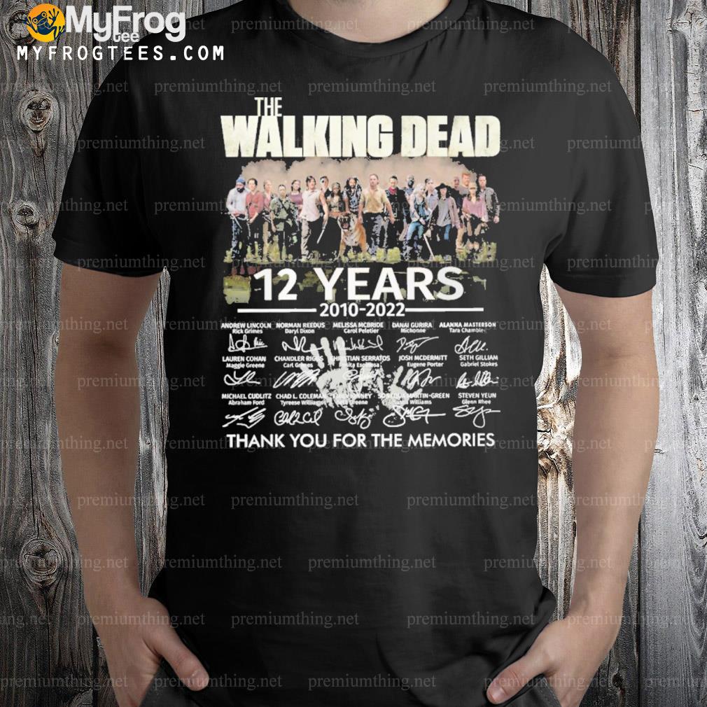 The walking dead 12 years 2010 2022 Andrew Lincoln Norman Reedus Melissa Mcbride Danai Gurira Alanna Masterson and all signatures shirt