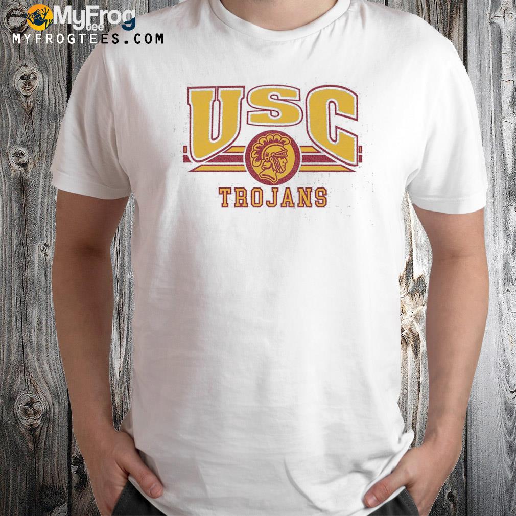 USC Trojans Vintage Stripe Logo Gray Sweatshirt