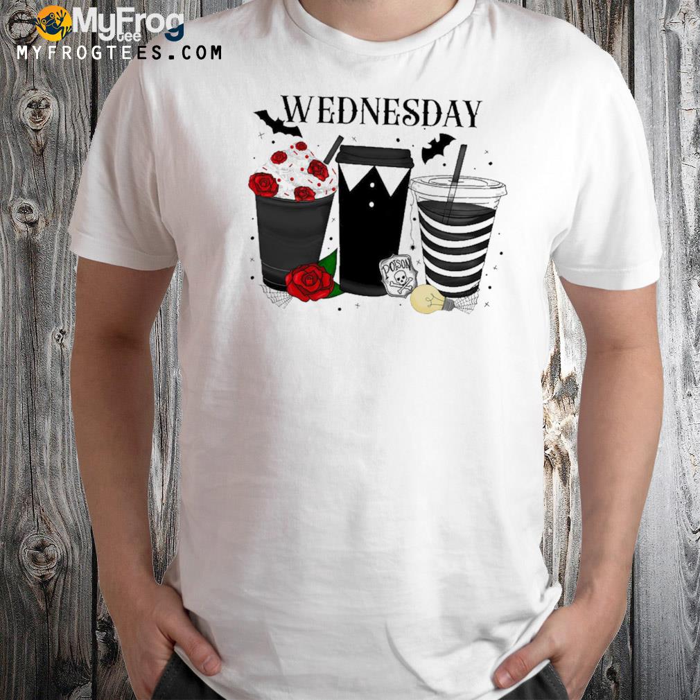Wednesday Addams coffee horror movies t-shirt