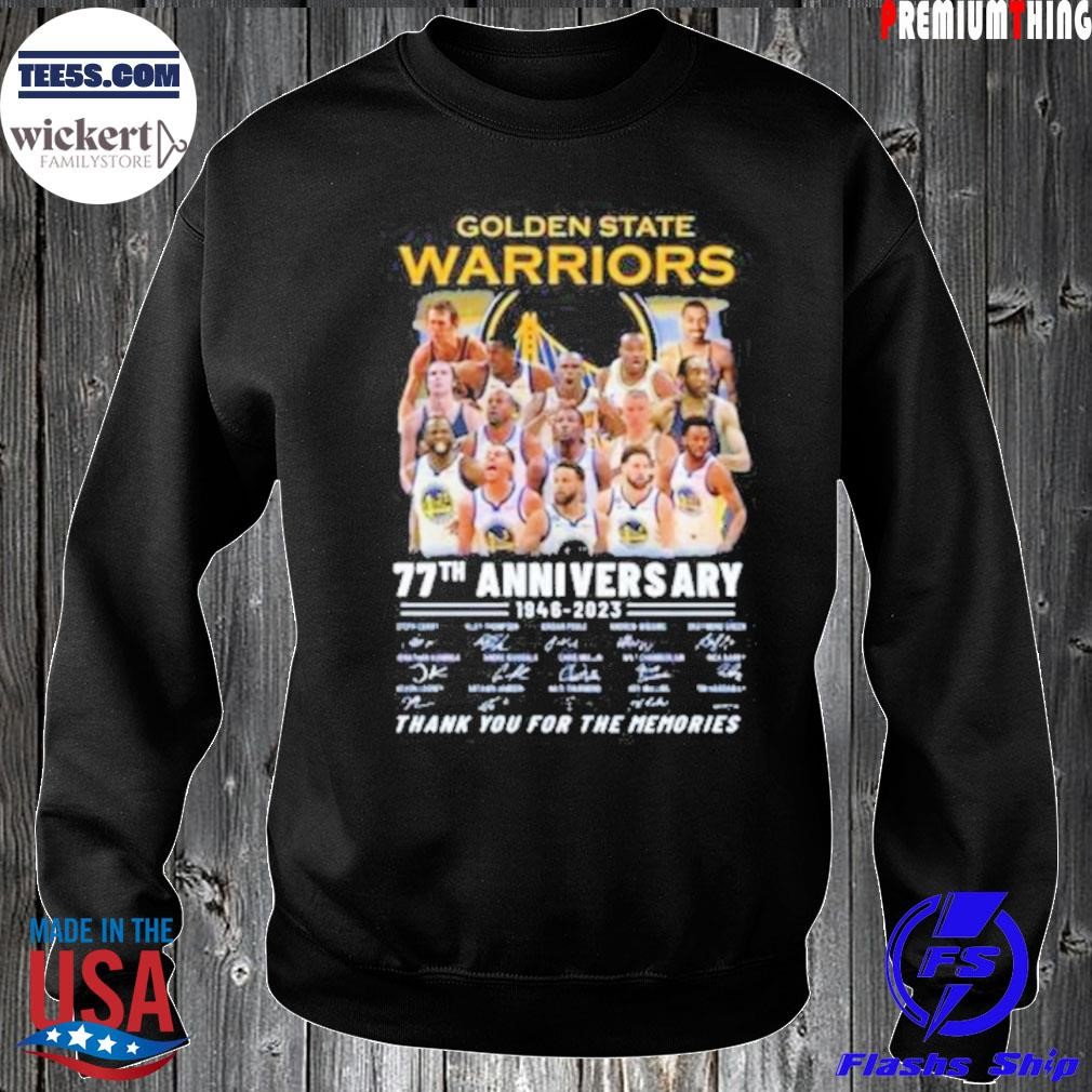 Golden state warriors 77th anniversary 19462023 thank you for the memories signatures shirt Sweater.jpg