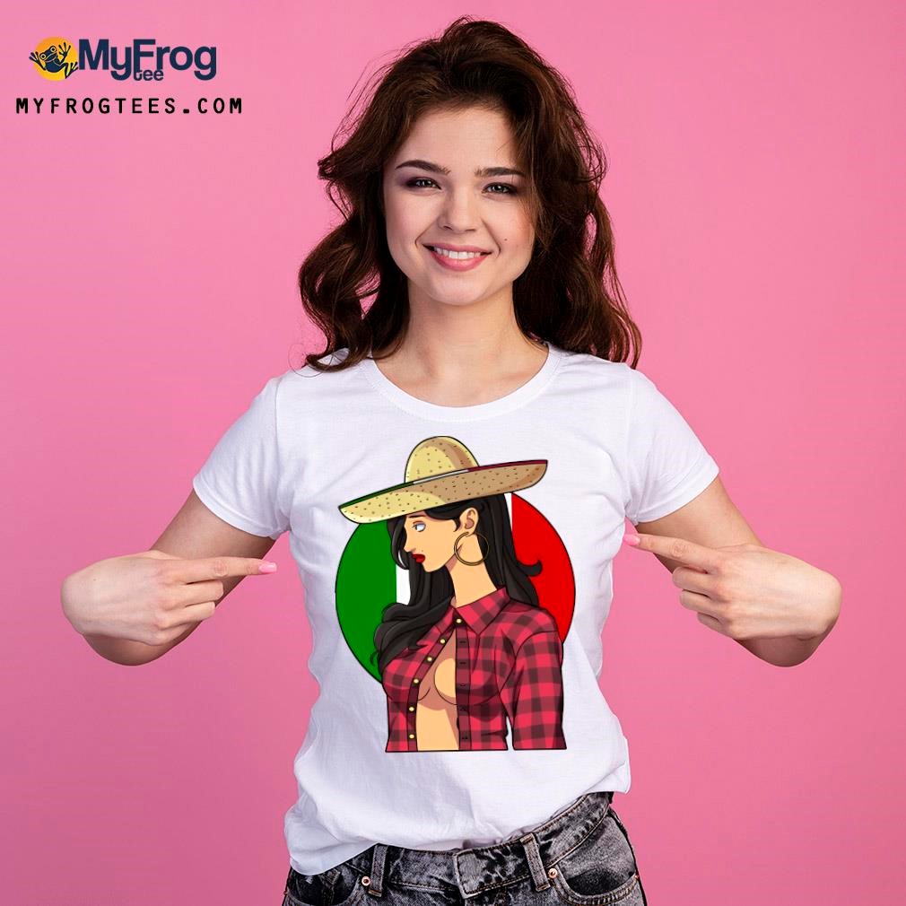 Sexy Sombrero Mexican Gangster Girl Cinco De Mayo Ladies Tee.jpg