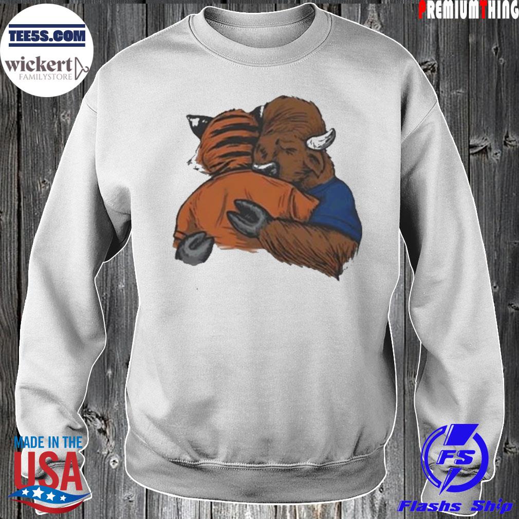 Cincinnati Bengals hug Buffalo Bills Mascot s Sweater