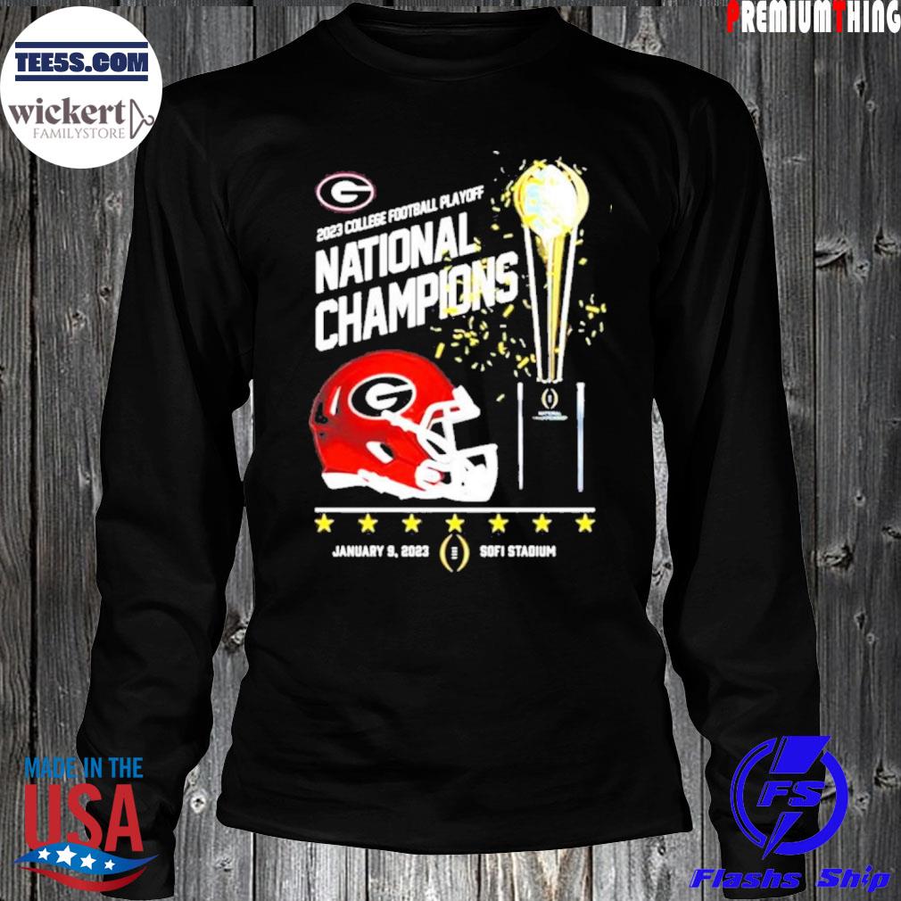 University Of Georgia 2023 Cfp National Champions Cup Helmet Shirt LongSleeve