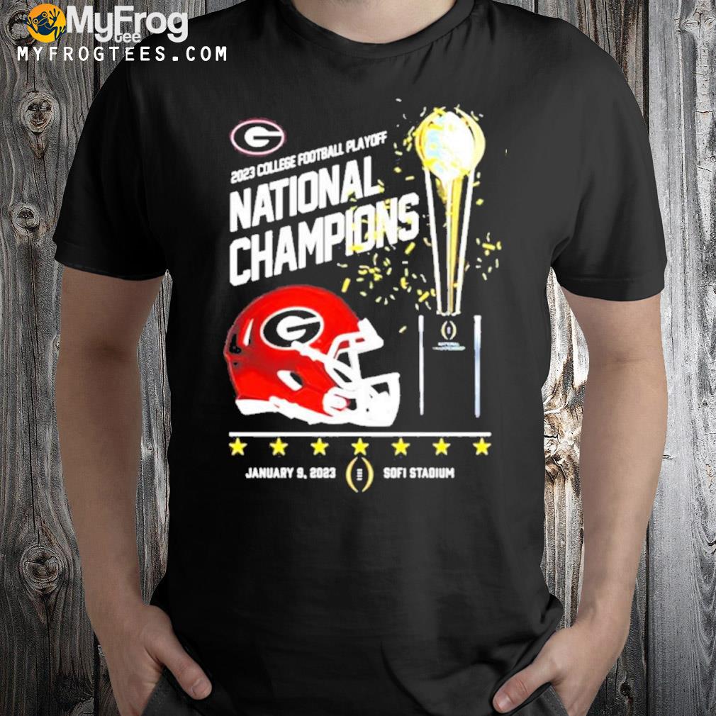 University Of Georgia 2023 Cfp National Champions Cup Helmet Shirt