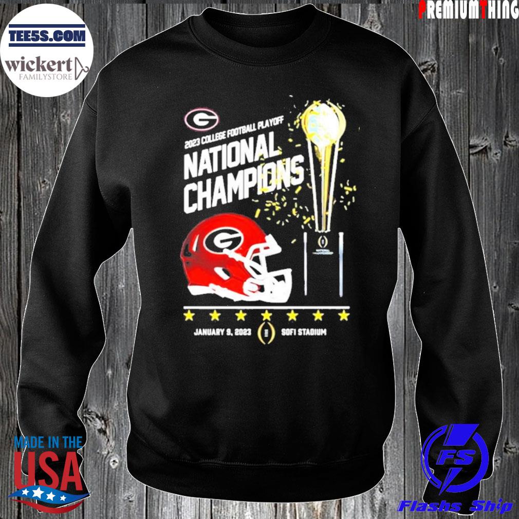 University Of Georgia 2023 Cfp National Champions Cup Helmet Shirt Sweater
