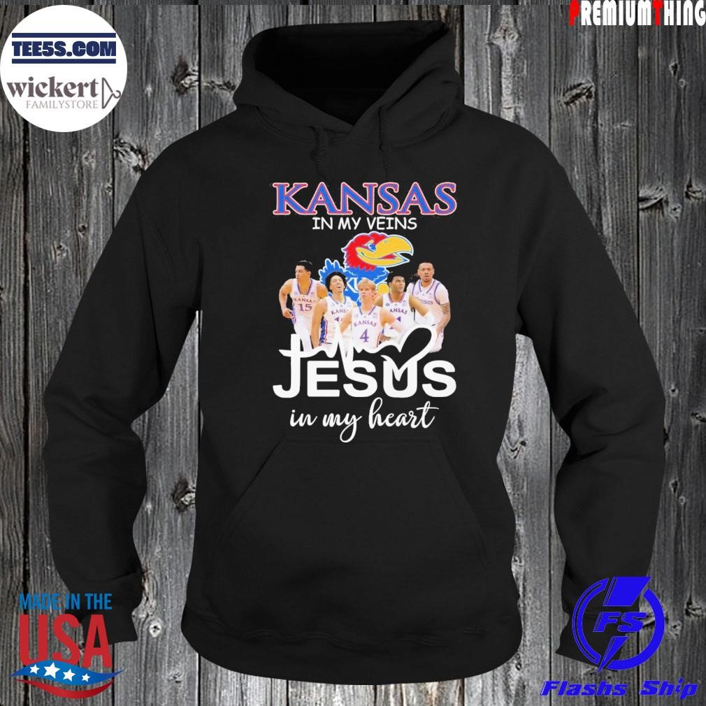 Kansas jayhawks in my veins Jesus in my heart team player 2023 shirt Hoodie.jpg