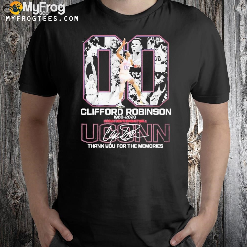 00 Clifford Robinson 1966 2020 uconn men's Basketball signature shirt
