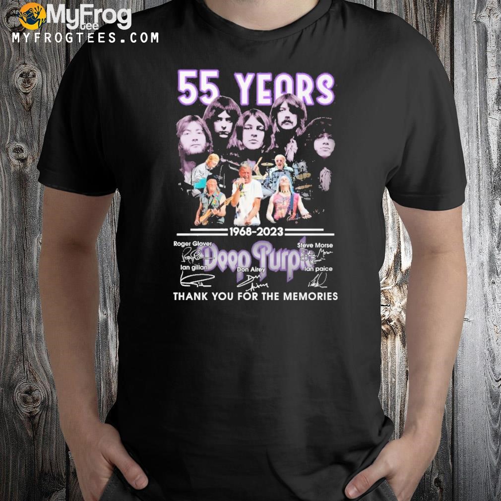 55 years 1968 2023 deep purple thank you for the memories signatures t-shirt