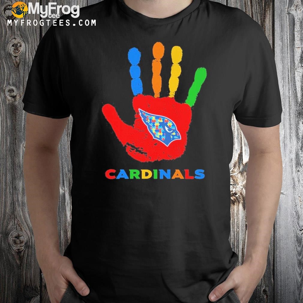Arizona cardinals hand autism logo shirt