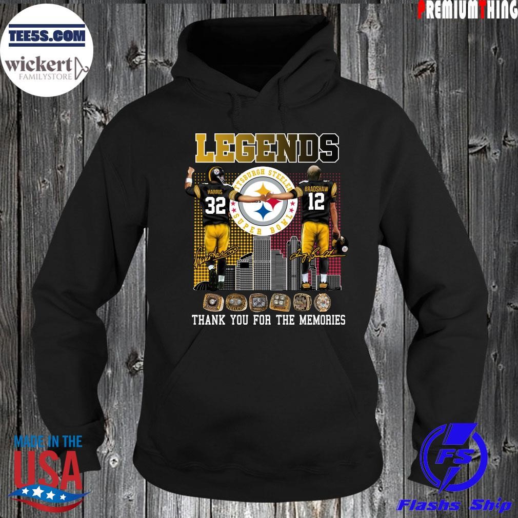 Legends Franco Harris and Terry Bradshaw Pittsburgh steelers thank you for the memories signatures 2023 Hoodie.jpg