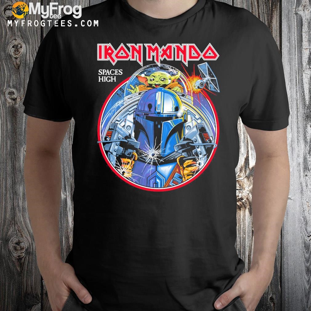 Spaces high iron mando Grogu and the Mandalorian shirt