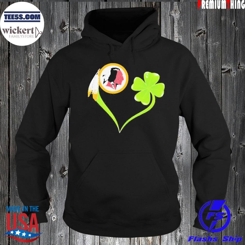 Washington Redskins shamrock heart St Patrick’s day shirt Hoodie.jpg