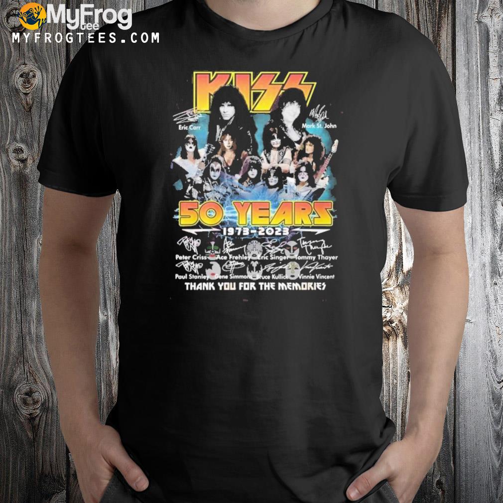 Kiss band 50 years 1973 2023 thank you for the memories new design shirt
