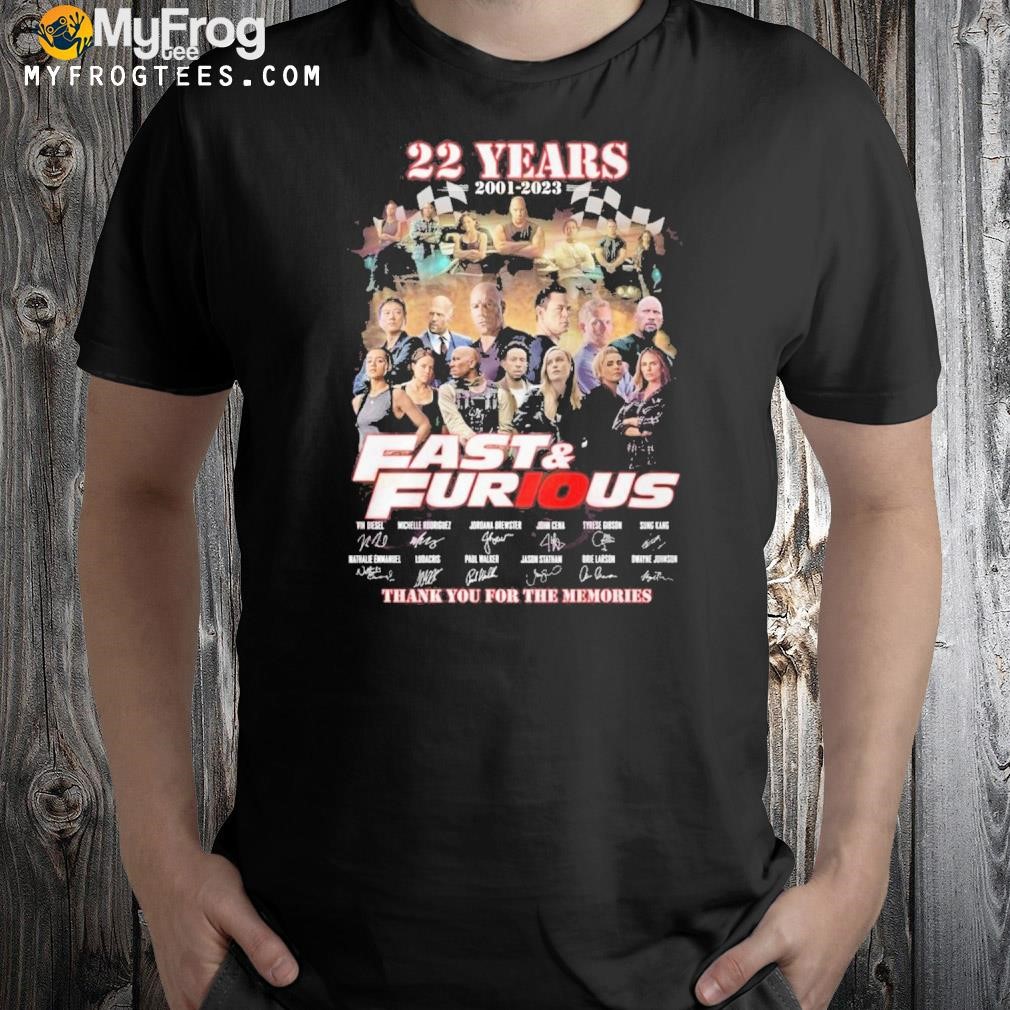 22 Years 2001 – 2022 Fast & Furious Thank You For The Memories T-Shirt