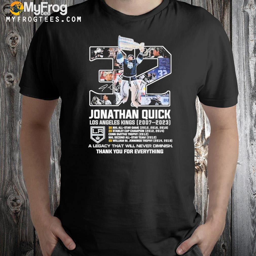 32 jonathan quick los angeles kings 2023 thank you for the memories shirt
