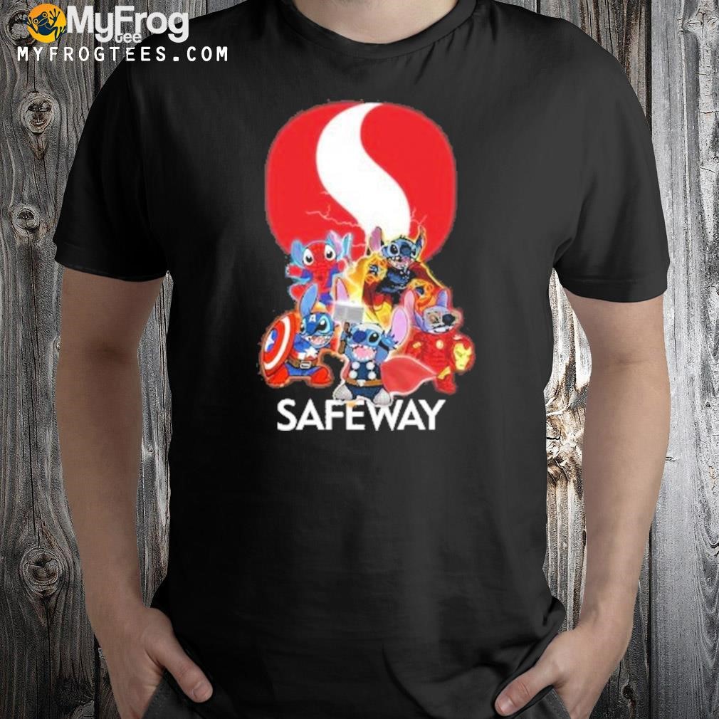 Baby stitch avengers safeway logo 2023 t-shirt