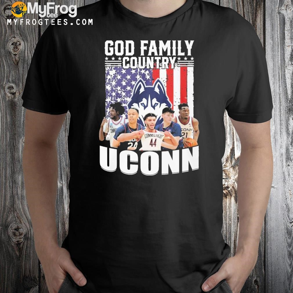 God Family Country UConn Huskies Basketball T-Shirt