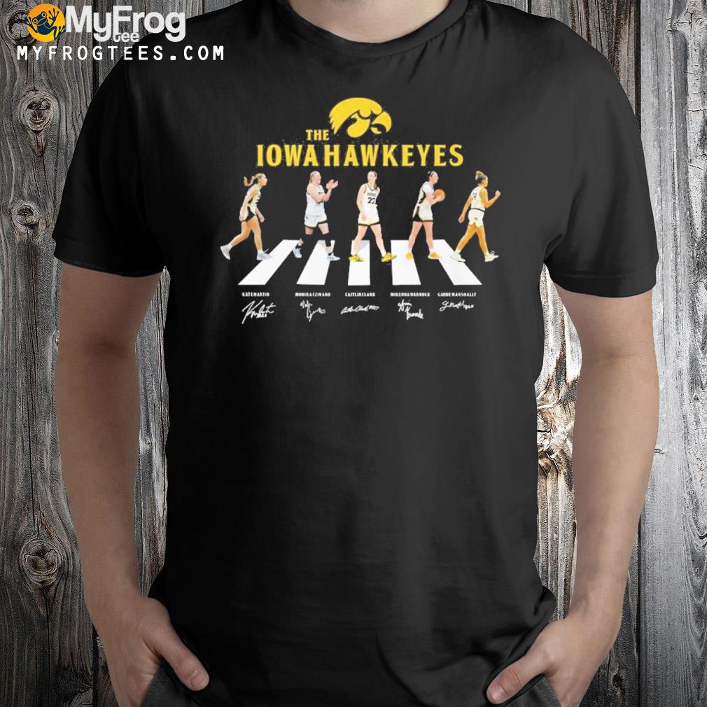 The Iowa hawkeyes abbey load team player signatures shirt