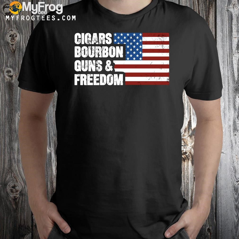 Design Official Cigars Bourbon Guns And Freedom Shirt