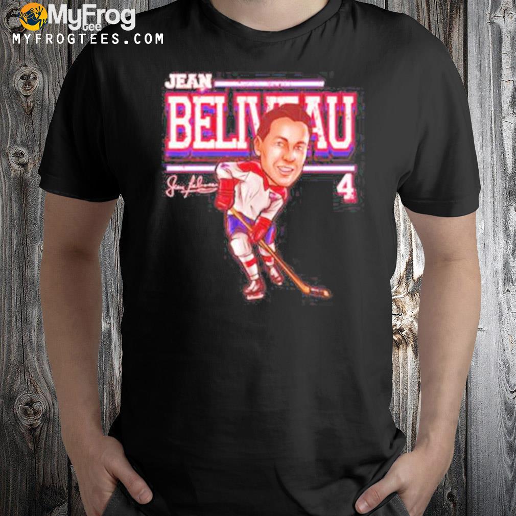 Jean beliveau montreal cartoon hockey shirt