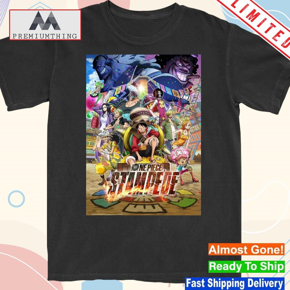 Design cheap anime japanese one piece stampede poster shirt