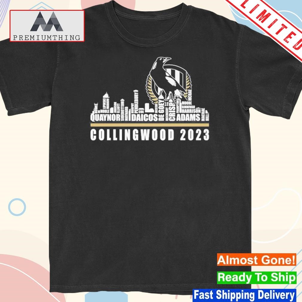Design collingwood magpies 2023 season team players names in city shirt