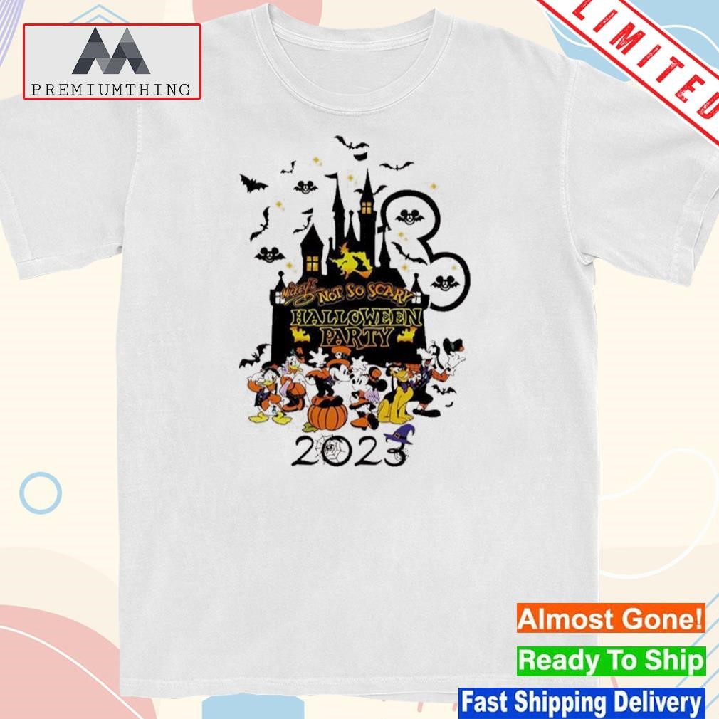 Design mickey's not-so-scary halloween 2023 party mickey and minnie halloween family shirt