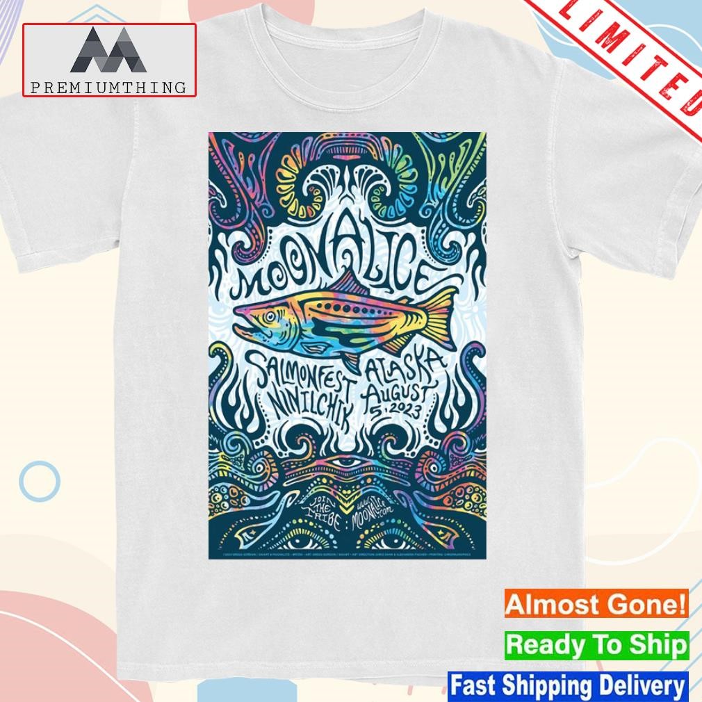 Design moonalice salmonfest ninlichik august 05 2023 poster shirt