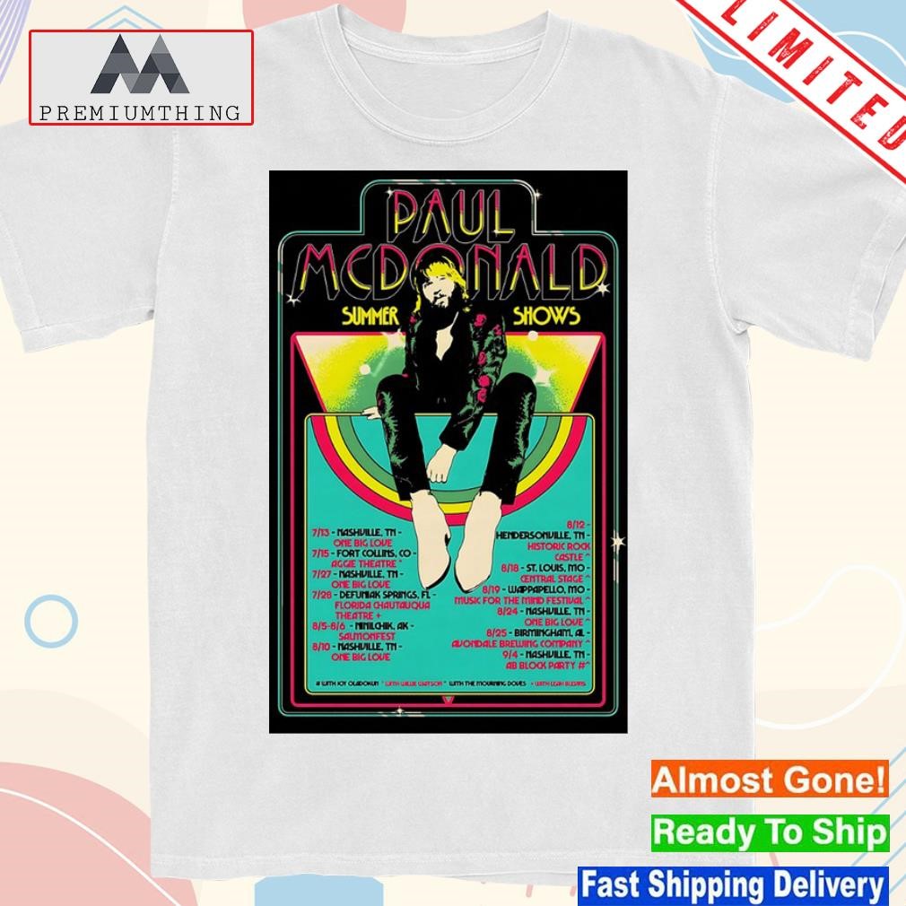 Design paul mcDonald summer shows july august 2023 poster shirt
