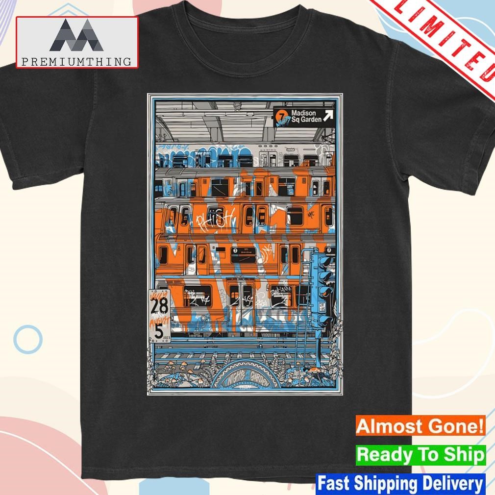 Design phish july 28 and august 5 2023 madison square garden new york ny tour poster shirt